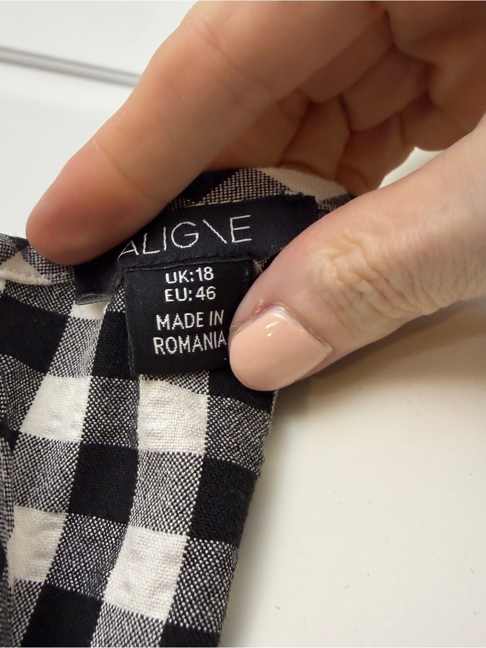 ALIGNE Harlin Black White Gingham Midi Dress Puff Sleeves Pockets UK 18 US 14 - Picture 4 of 12
